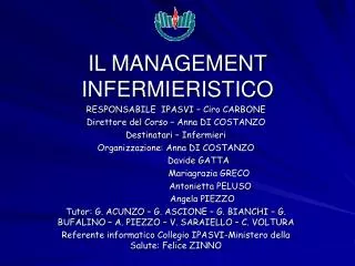 il management infermieristico