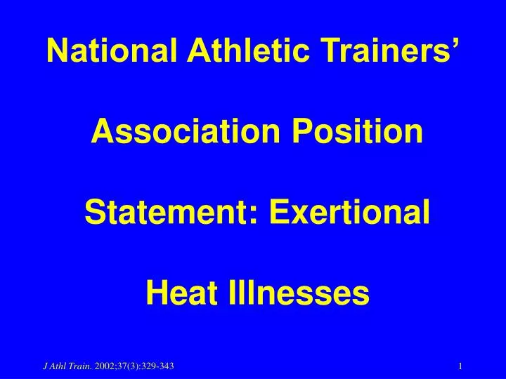 national athletic trainers association position statement exertional heat illnesses