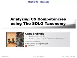 Analyzing CS Competencies using The SOLO Taxonomy