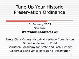 Tune Up Your Historic Preservation Ordinance