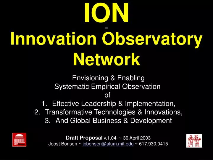 ion innovation observatory network