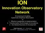 ION Innovation Observatory Network - slide 1