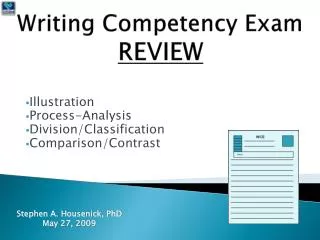 Writing Competency Exam REVIEW