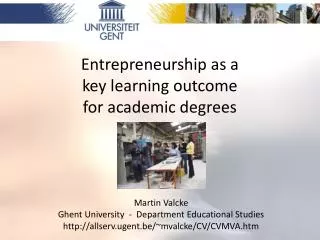 Entrepreneurship as a key learning outcome for academic degrees