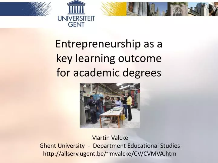 entrepreneurship as a key learning outcome for academic degrees