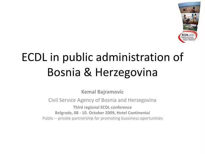 ecdl in public administration of bosnia herzegovina