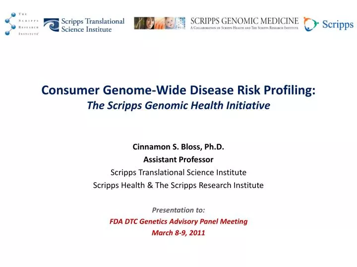 consumer genome wide disease risk profiling the scripps genomic health initiative