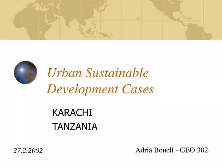 u rban sustainable development c ases