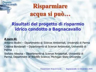 risparmiare acqua si pu