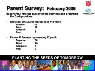 Parent Survey: February 2008