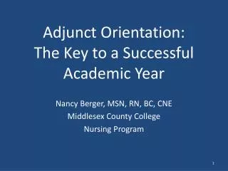 Adjunct Orientation: The Key to a Successful Academic Year