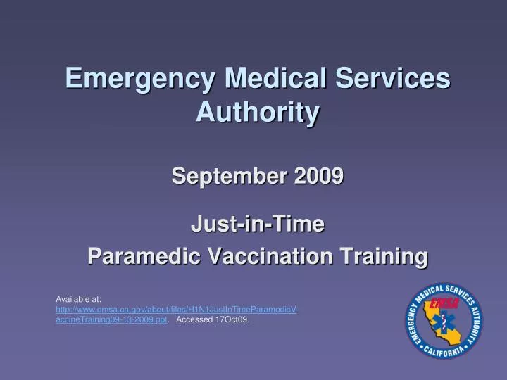 emergency medical services authority september 2009