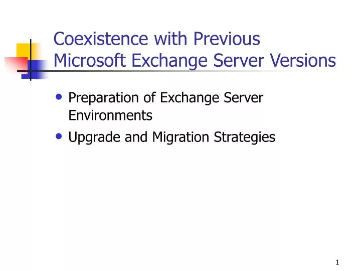 coexistence with previous microsoft exchange server versions