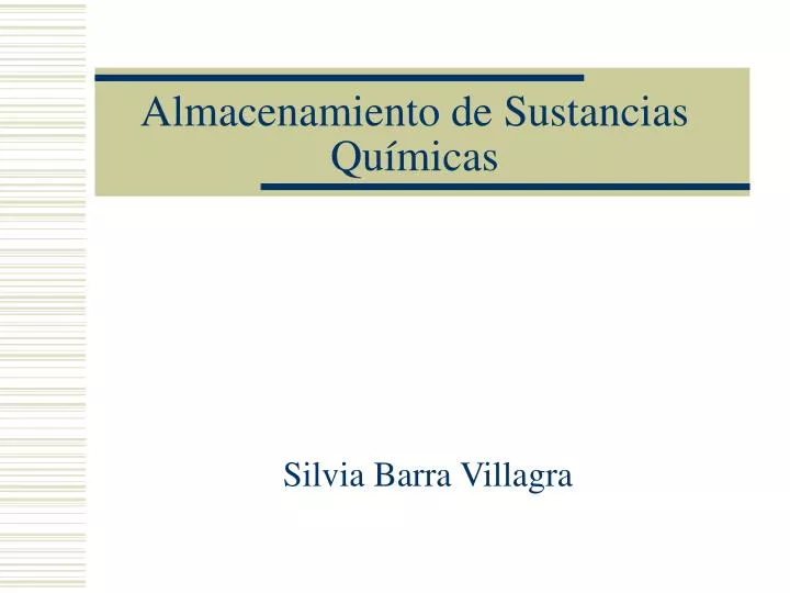 almacenamiento de sustancias qu micas