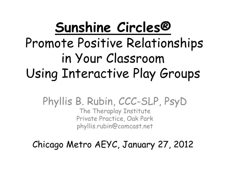 sunshine circles promote positive relationships in your classroom using interactive play groups