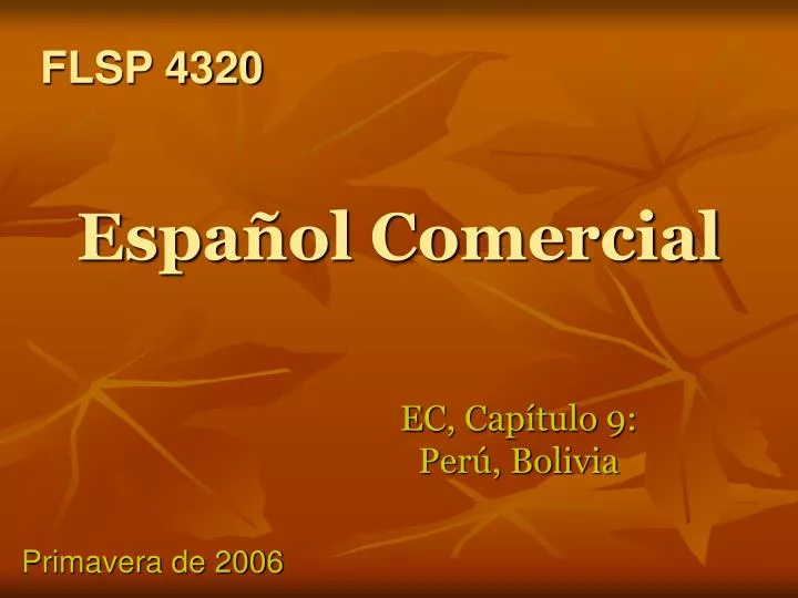 espa ol comercial