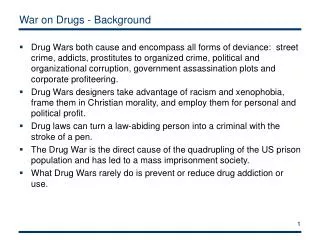 War on Drugs - Background