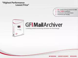 Leading email archiving solution for Exchange