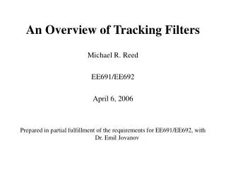 An Overview of Tracking Filters