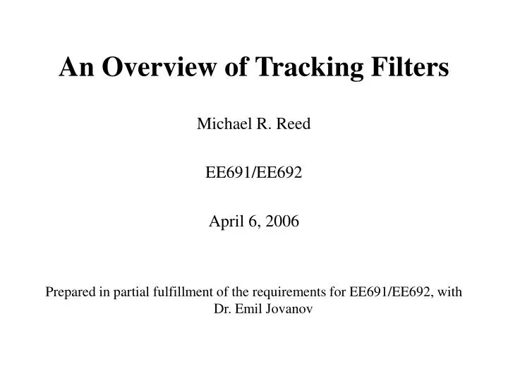 an overview of tracking filters