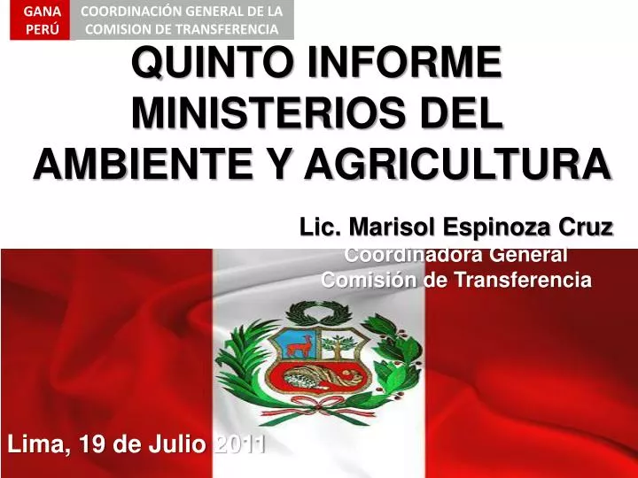 quinto informe ministerios del ambiente y agricultura