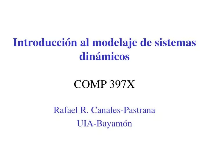 introducci n al modelaje de sistemas din micos comp 397x