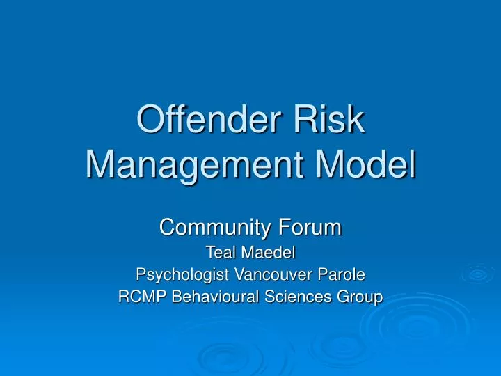 offender risk management model