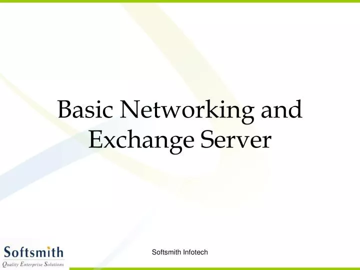 basic networking and exchange server