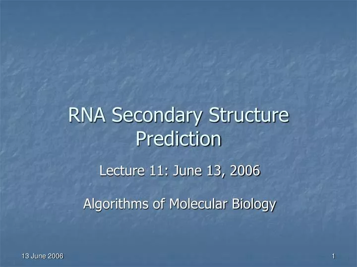 rna secondary structure prediction