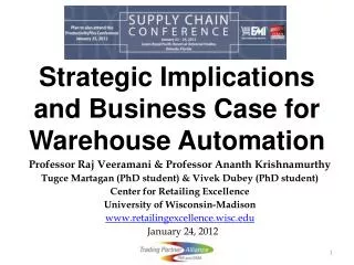 Strategic Implications and Business Case for Warehouse Automation