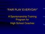 “FAIR PLAY EVERYDAY” - slide 1