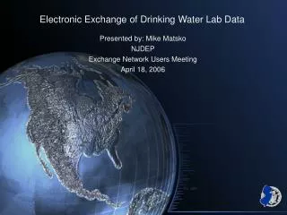 Electronic Exchange of Drinking Water Lab Data