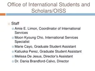Office of International Students and Scholars/OISS