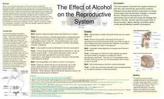 The Effect of Alcohol on the Reproductive System