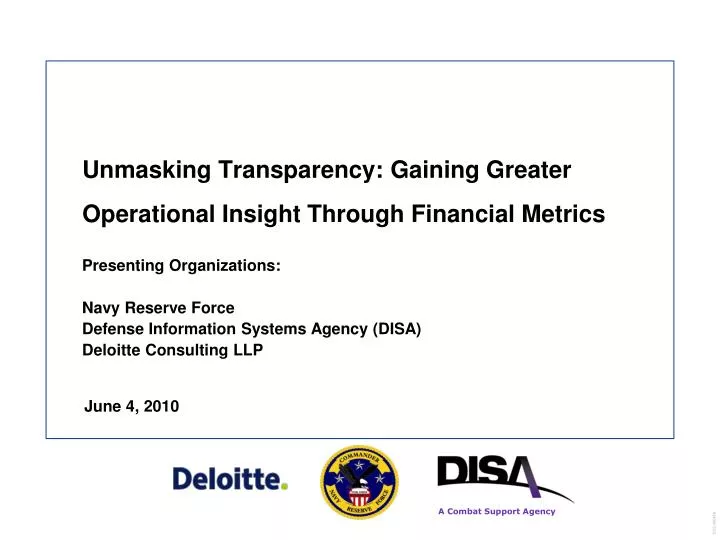 unmasking transparency gaining greater operational insight through financial metrics