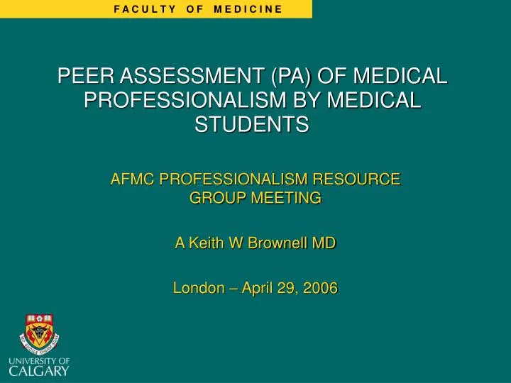 peer assessment pa of medical professionalism by medical students