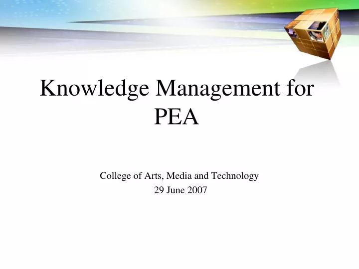 knowledge management for pea