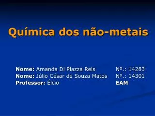 qu mica dos n o metais