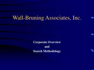 Wall-Bruning Associates, Inc.