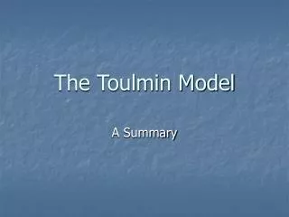 The Toulmin Model