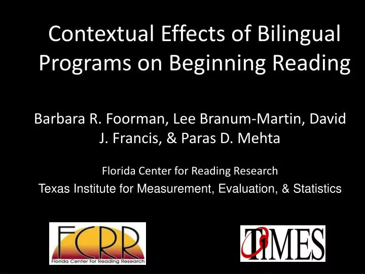 contextual effects of bilingual programs on beginning reading