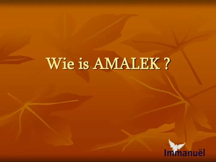 wie is amalek