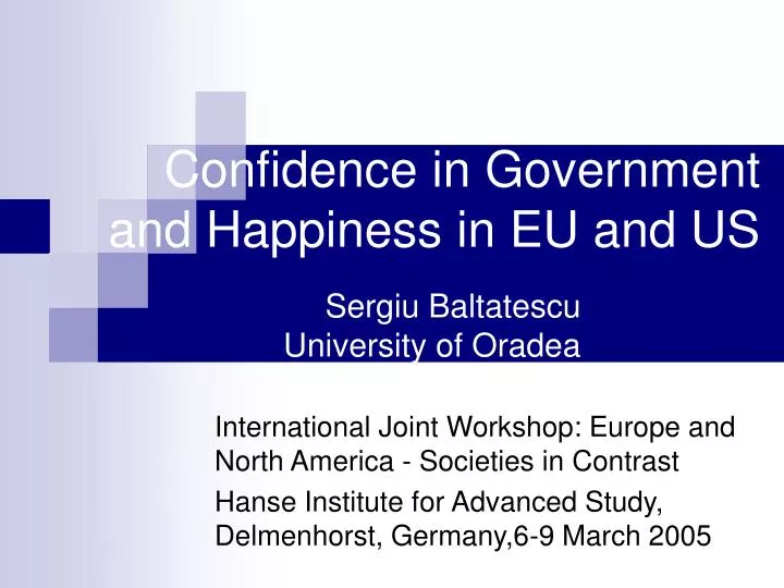 confidence in government and happiness in eu and us
