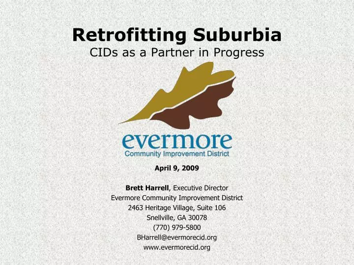 retrofitting suburbia cids as a partner in progress