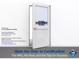 Open the Door to Certification