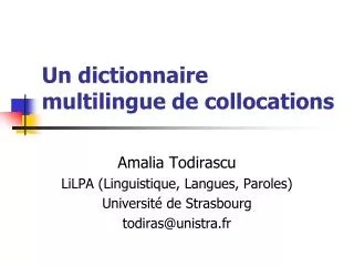 un dictionnaire multilingue de collocations