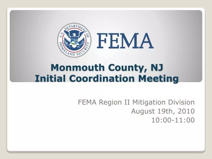 monmouth county nj initial coordination meeting