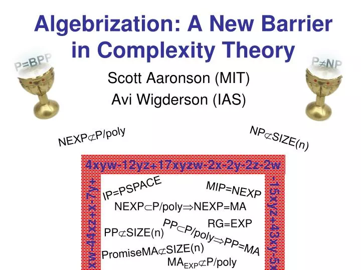 algebrization a new barrier in complexity theory