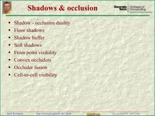 Shadows &amp; occlusion