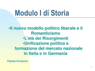 modulo i di storia